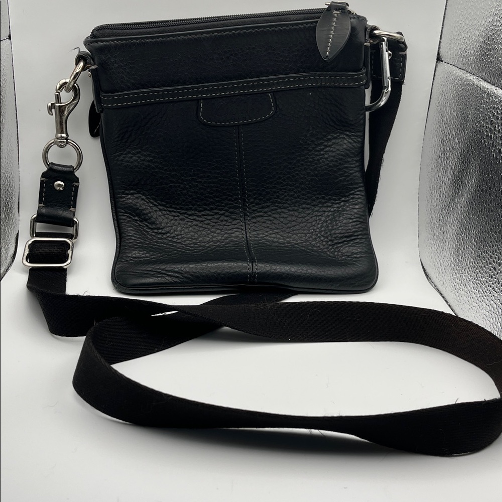 Coach Pebbled Black Leather Crossbody Bag